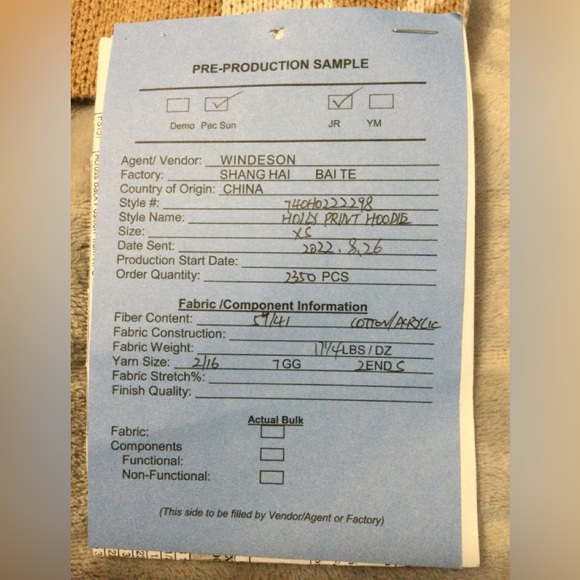 LA Hearts Holly Print Knit Hoodie Sample Size XS - Picture 6 of 7